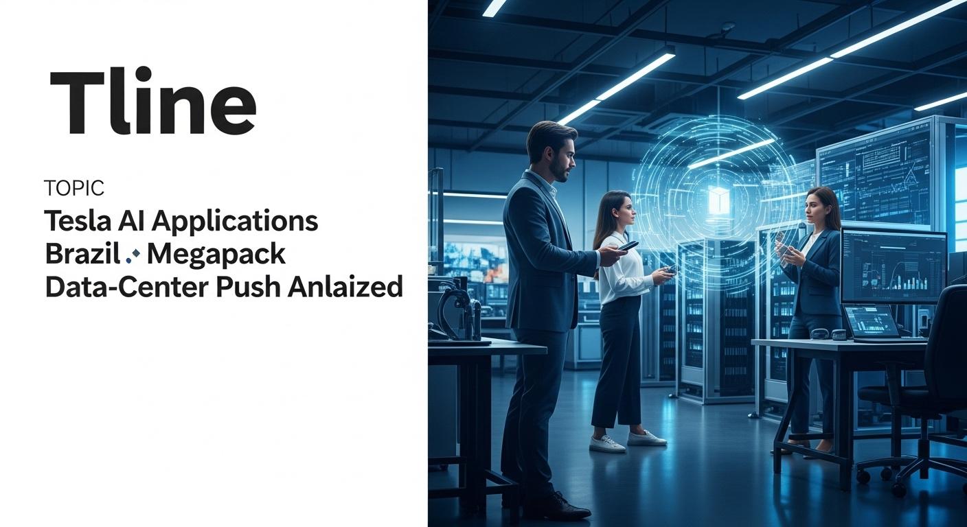 Tesla Megapack energy storage near an AI data center in Brazil, symbolizing the AI applications boom.